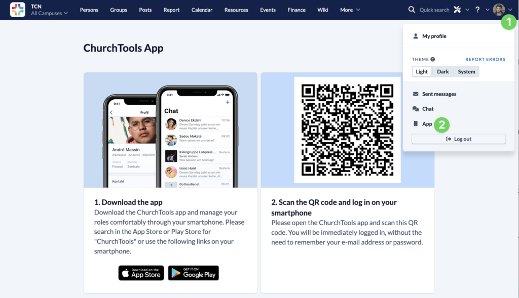 My profile - App