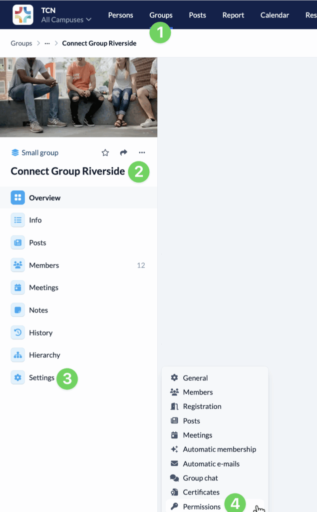 Groups - Settings - Permissions