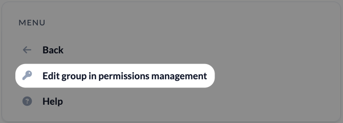 Groups - Settings - Permissions - Edit group in permissions management