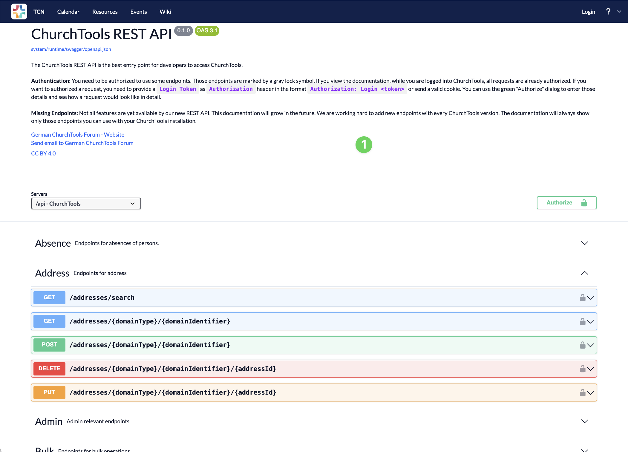 ChurchTools REST API