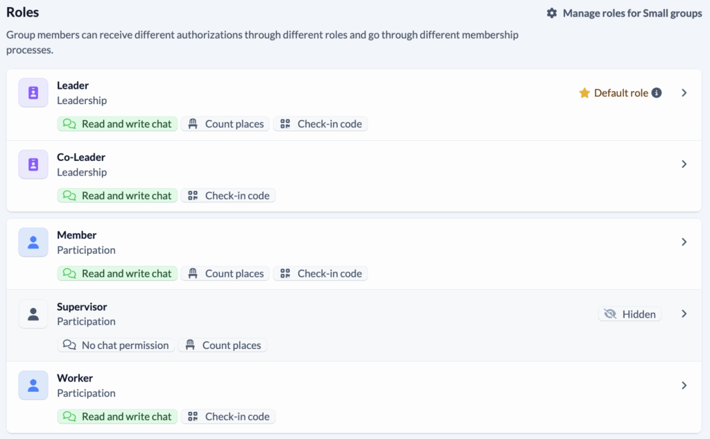 Group roles