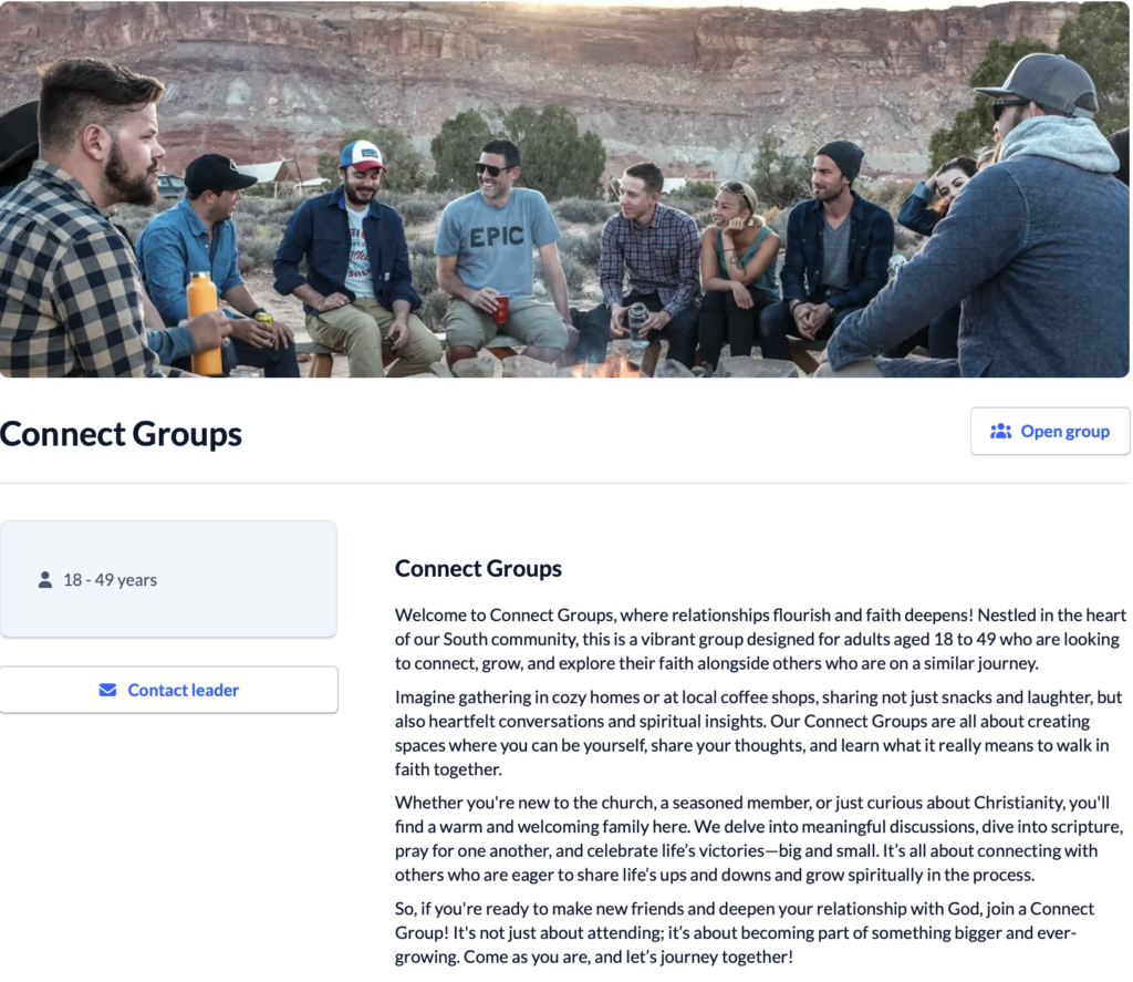 Screenshot Groups Group homepage