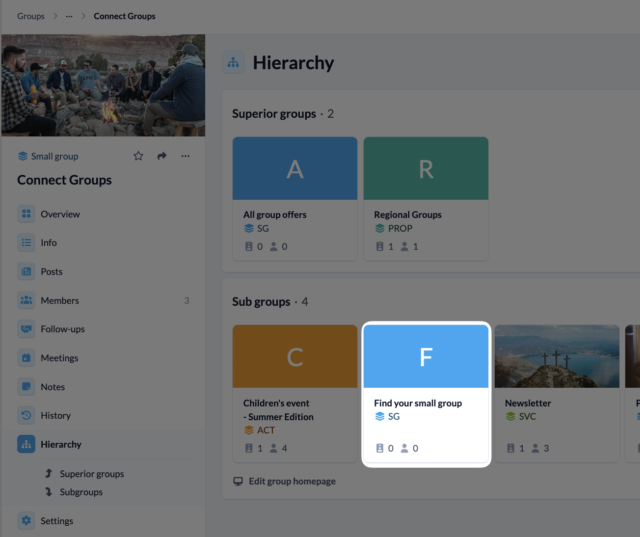 Screenshot Groups Hirarchy_Find your small group