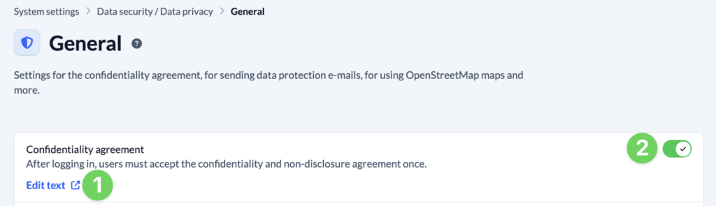 System-settings - Data-security-privacy General - Edit-Confidentiality-agreement