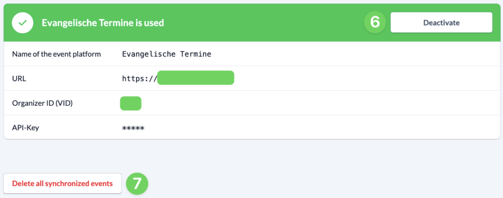 System settings - Integration - Deactivate Evangelische Termine Integration
