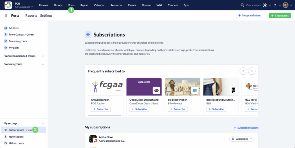 Posts - Subscriptions