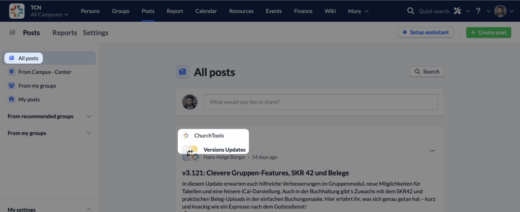 Posts - Subscriptions - clicking suggested Group to view