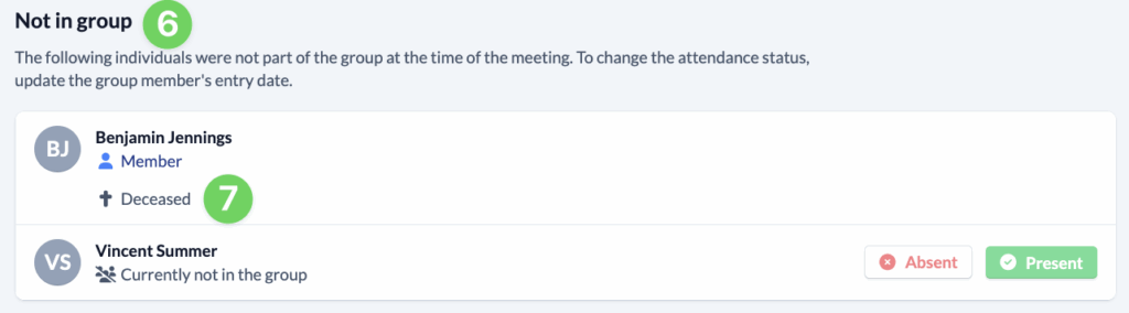 Groups - Meetings - Not in group