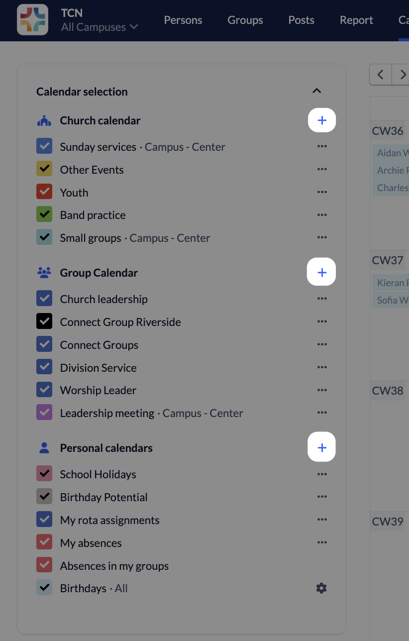 Calendar - Create calendar