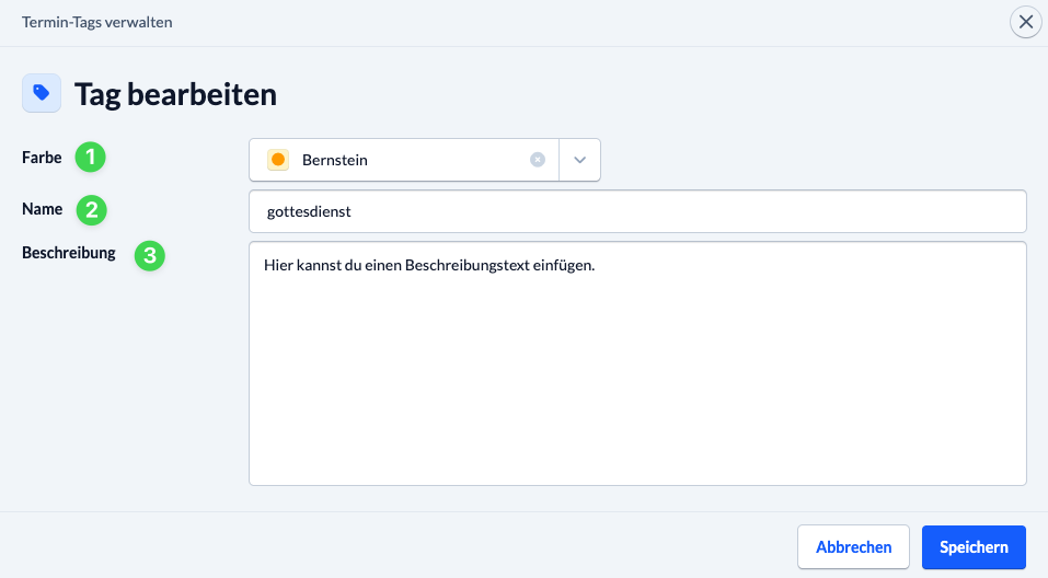 Screenshot Termin-Tag bearbeiten
