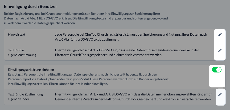 Screenshot Einwilligung durch Benutzer