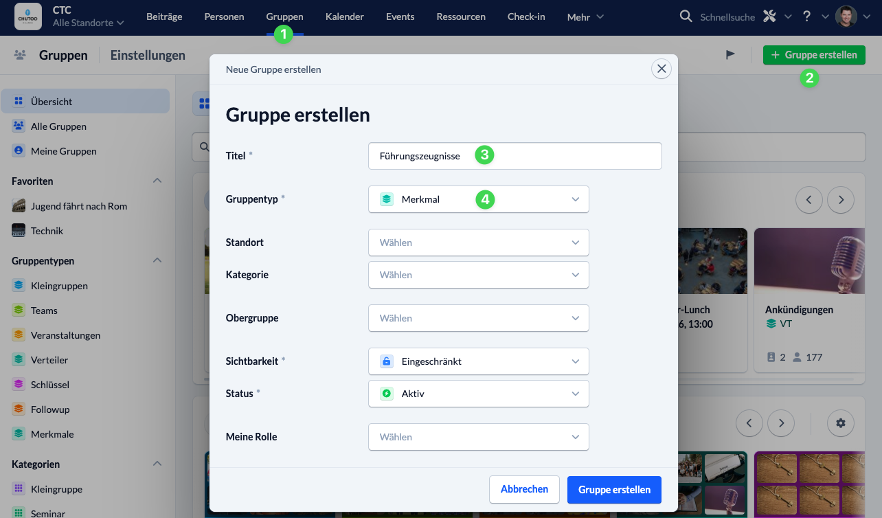 Screenshot group Create certificates of good conduct