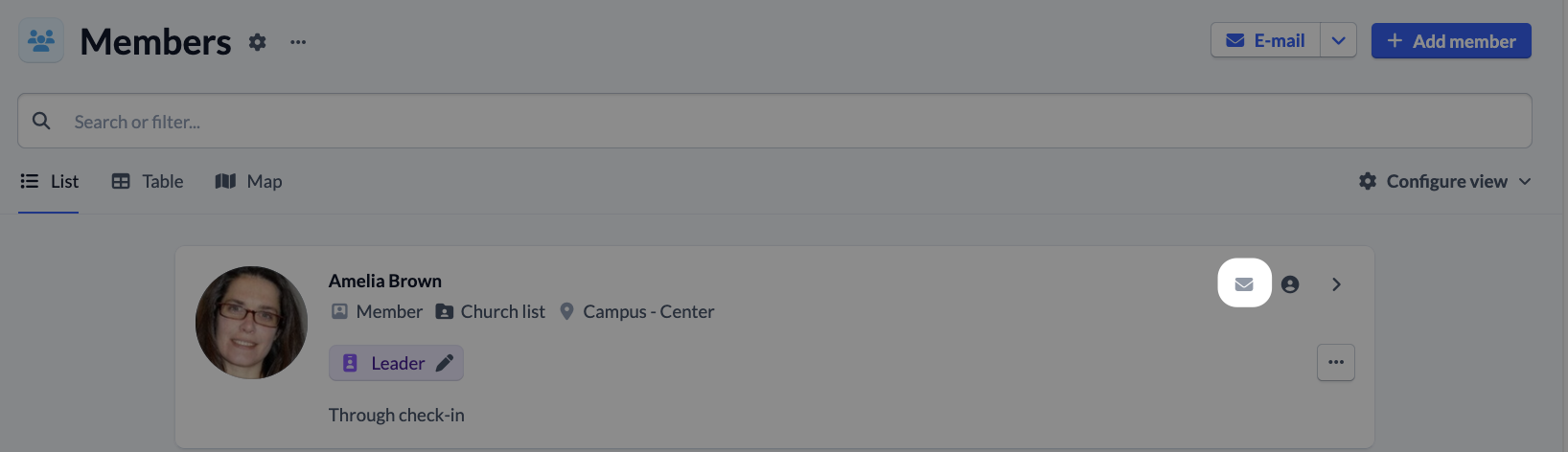 Screenshot Groups Members e-mail to a memeber