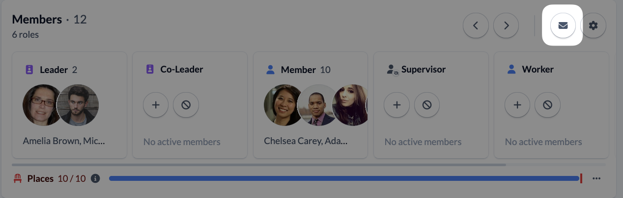 Screenshot Groups Members e-mail