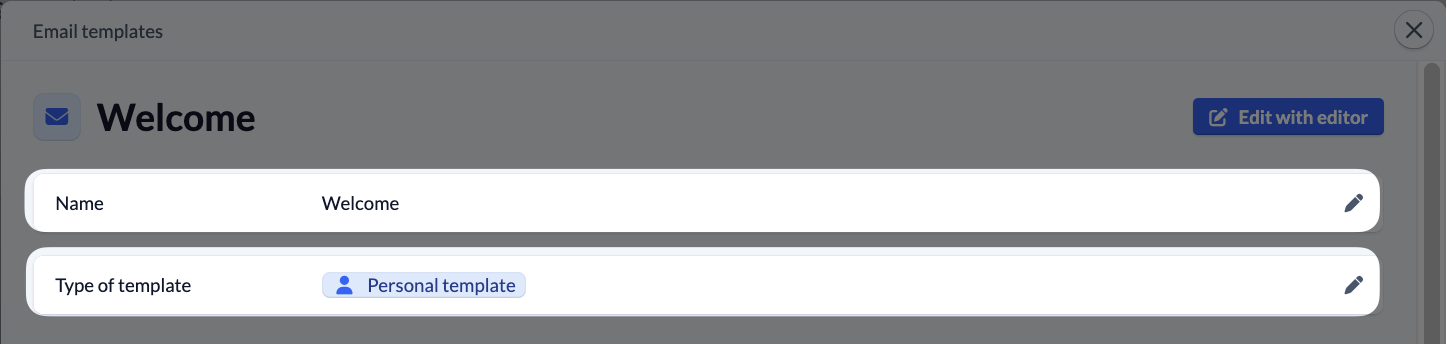 Screenshot Persons E-mail E-mail Template personal or congregation template