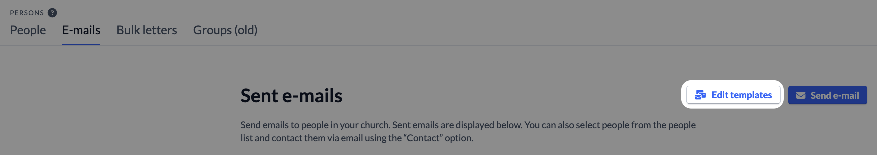 Screenshot Persons E-mail Edit template