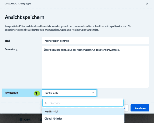 Screenshot Dialogfenster Ansicht speichern