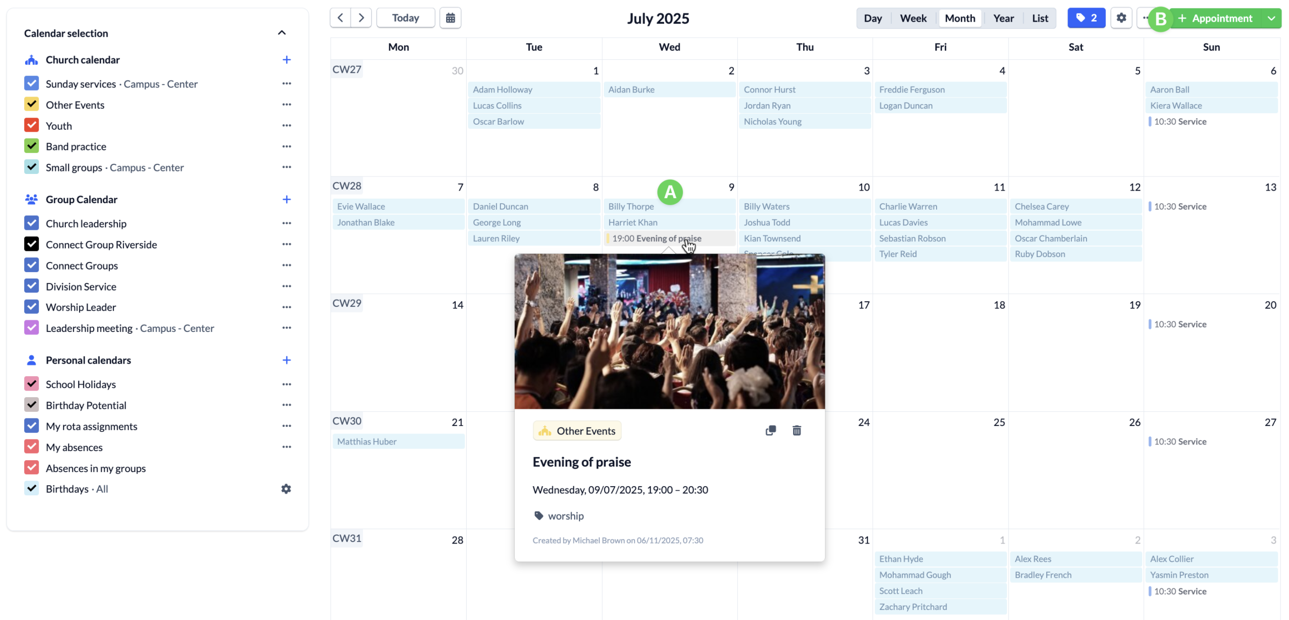 Calendar How to create an appointment