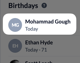 Screenshot Widget Birthdays without year of birth