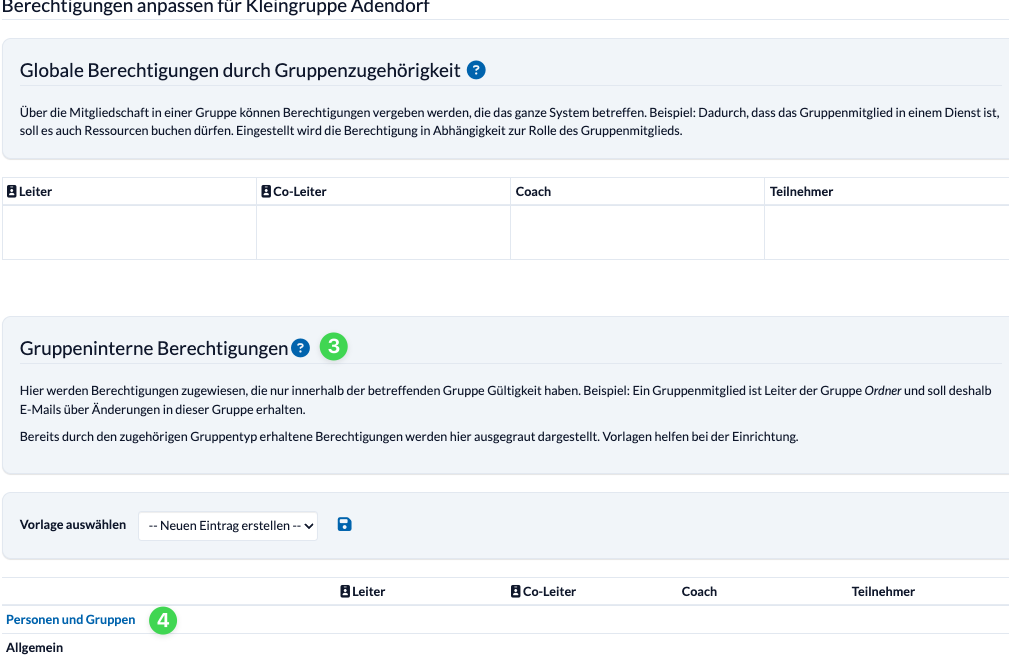 Screenshot Personen und Gruppen in den gruppeninternen Berechtigungen