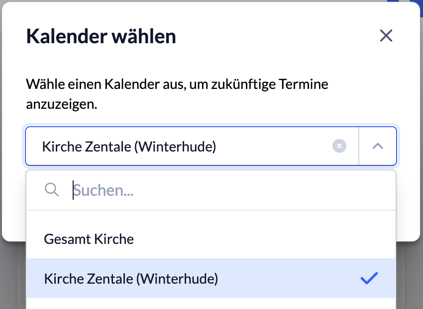 Screenshot Check-in Kalender auswählen