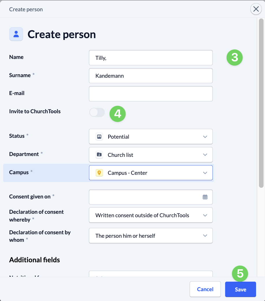 Screenshot Check-in Find person Add person form