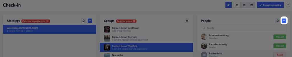 Screenshot Check-in Plus Person