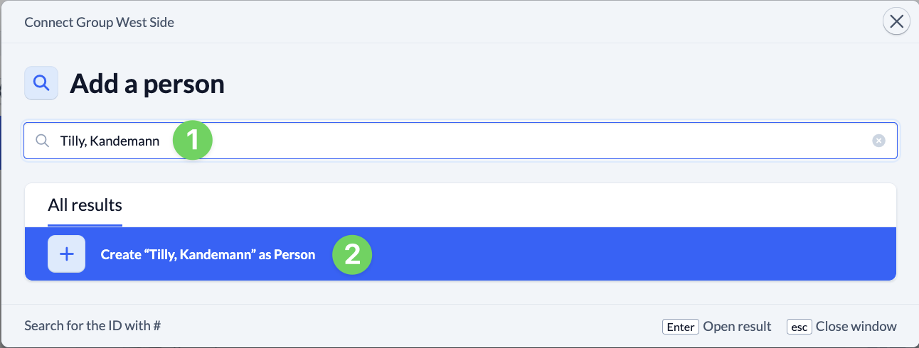Screenshot Check-in Search and add a person