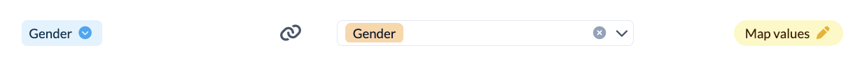 Screenshot Sync Connection Properties pairs Gender Map values