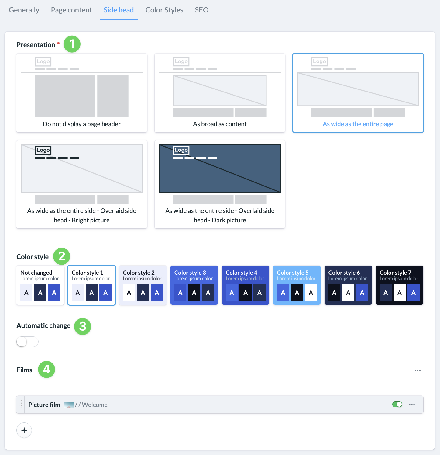 Screenshot Website Pages Side head