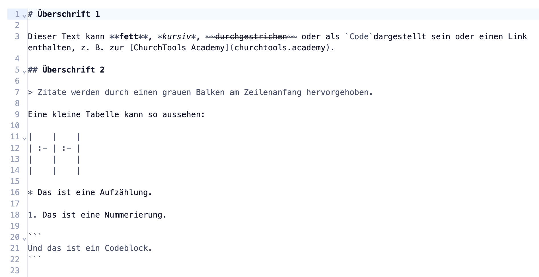 Screenshot Markdown-Editor Quelltext