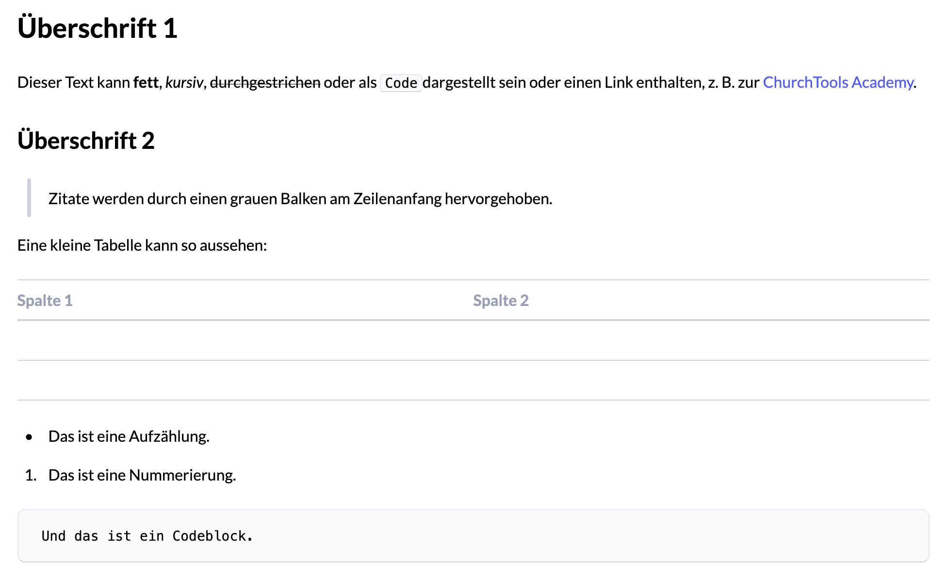 Screenshot Markdown-Editor Vorschau