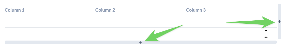 Screenshot Text editor insert table